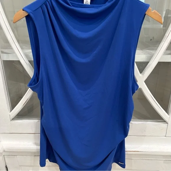 Calvin Klein cowl neck sleeveless top, cobalt blue, Sz Lg- New - Picture 2 of 11